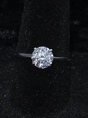 Verified and GRA certified 1ct solitaire SILVER engagement ring size 7..26007